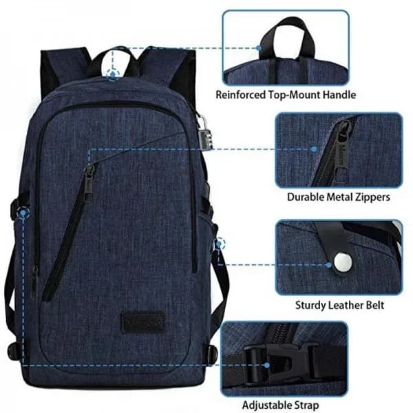 Bulletproof 11 X 14 Armored Level IIIA Ballistic Travel Laptop Backpack (Blue)