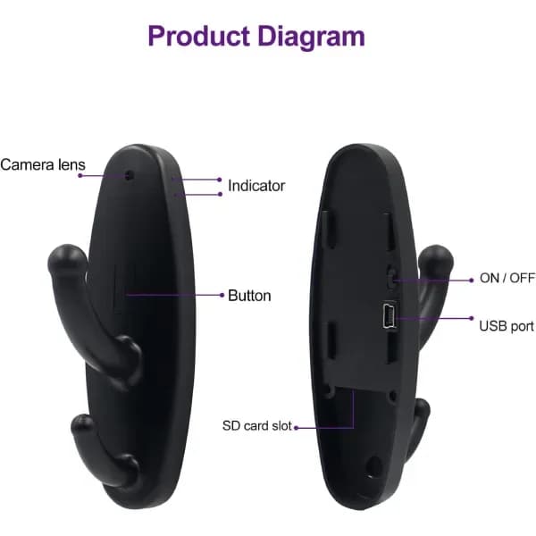 Door Hook Hanger With 1080P HD Camera