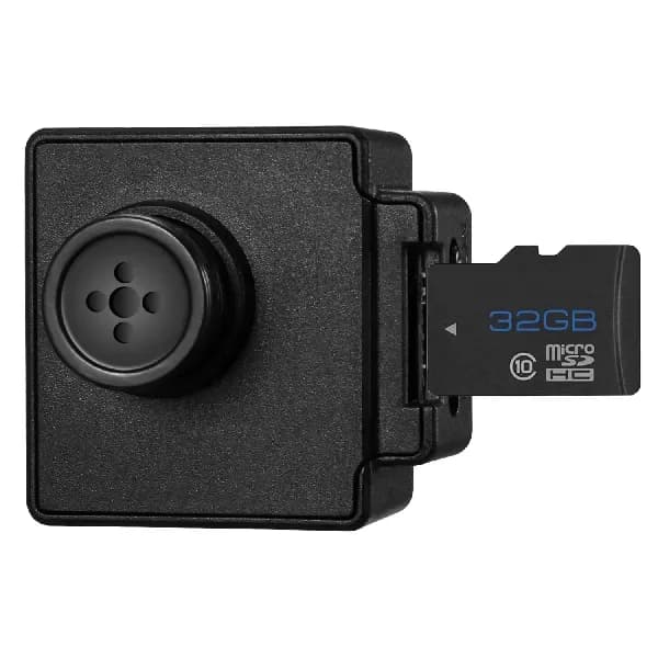 Miniature Pocket Black Shirt Button With 1080P HD Camera