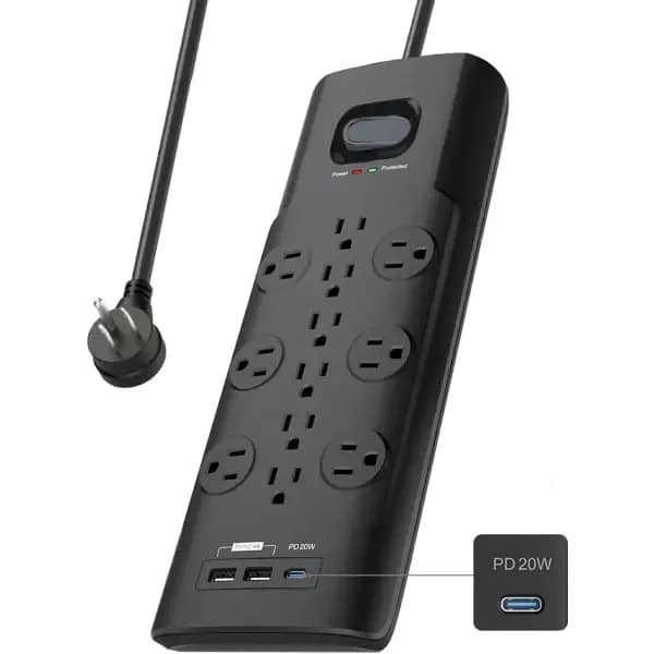 Surge Protector Power Strip USB Outlet With 4K UHD Wifi Camera