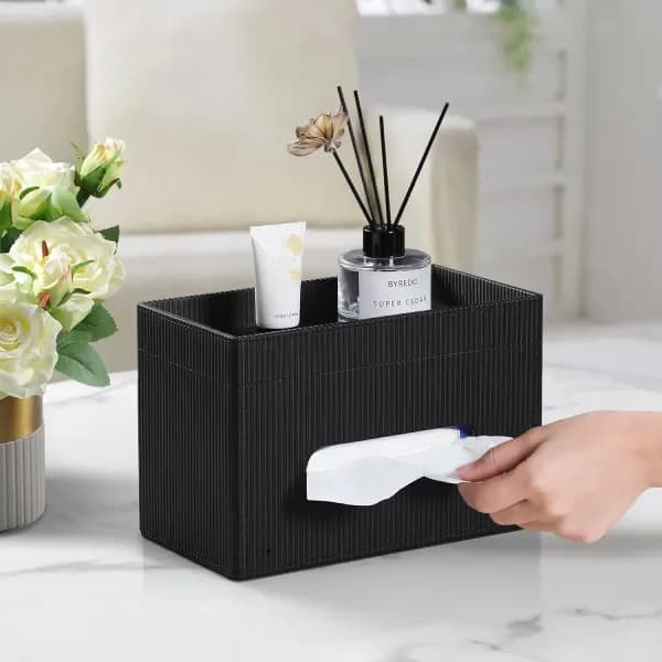 Tissue Box Cover Storage Organizer With 4K UHD Wifi Camera