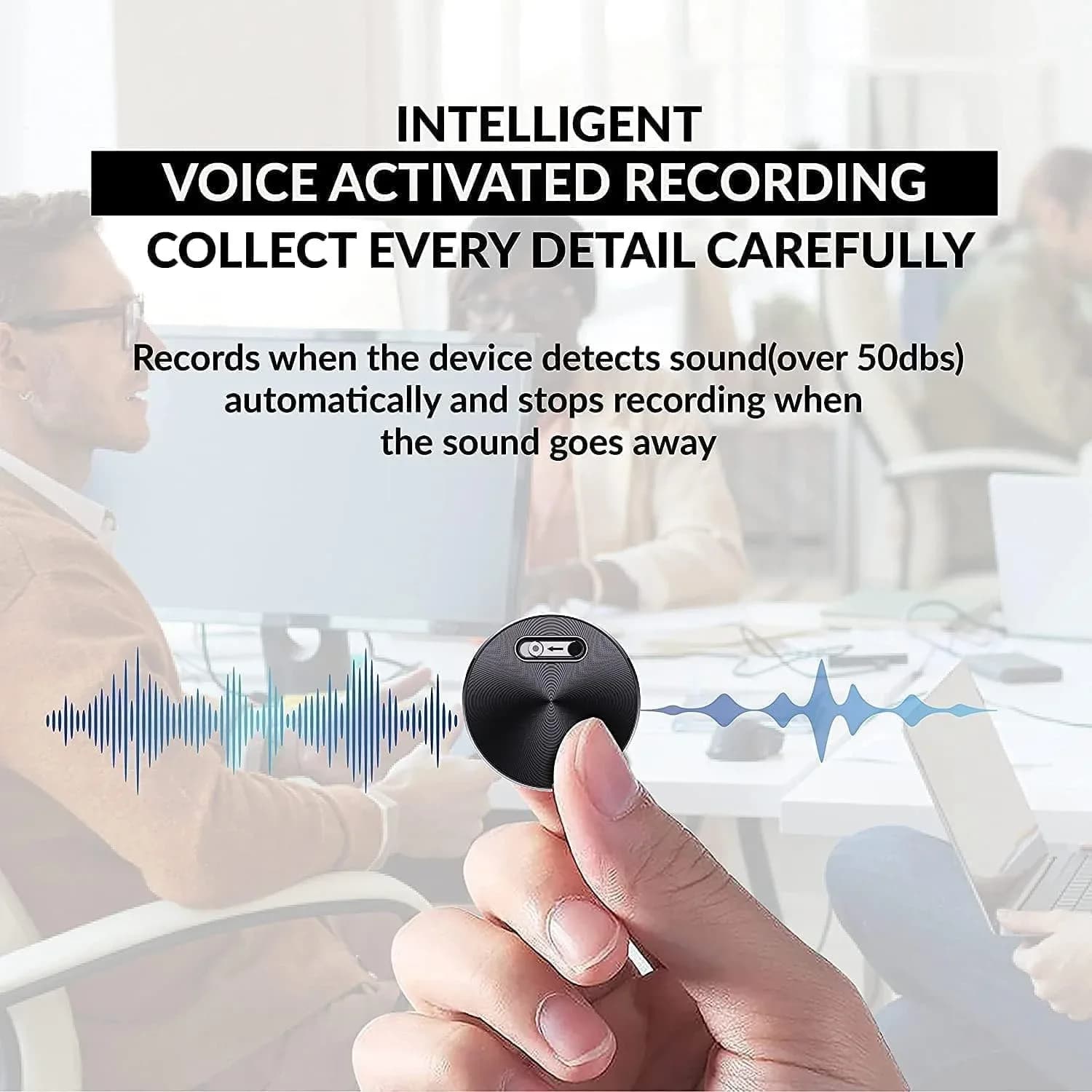 Magnetic 250 Hour Audio Miniature Voice Activated Recorder